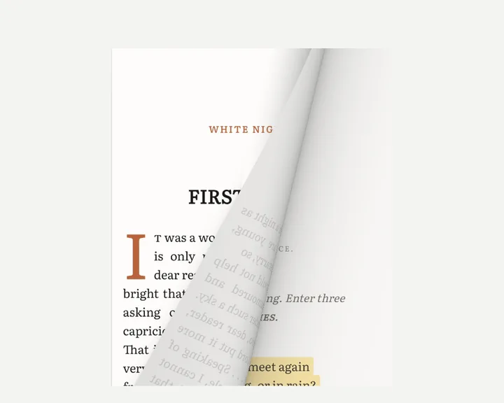 A Kafka reader page mid-turn, rolled over itself with its mirrored print showing